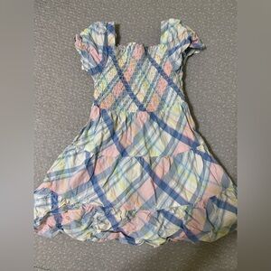 Gymboree Pastel Plaid Smocked Ruffle Dress - Pink, Blue & Yellow